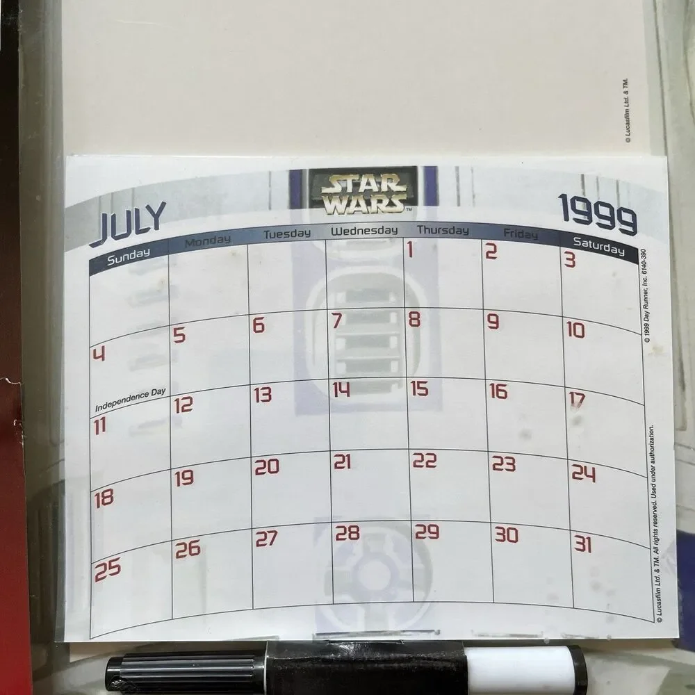 STAR WARS EPISODE 1 COLLECTORS EDITION 20 MONTH CALENDAR MAY 1999-DEC 2000